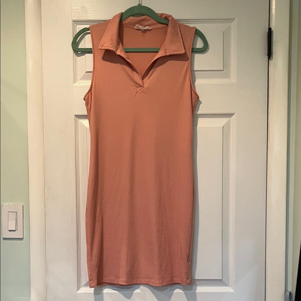 Pink Rose Ribbed Coral Top